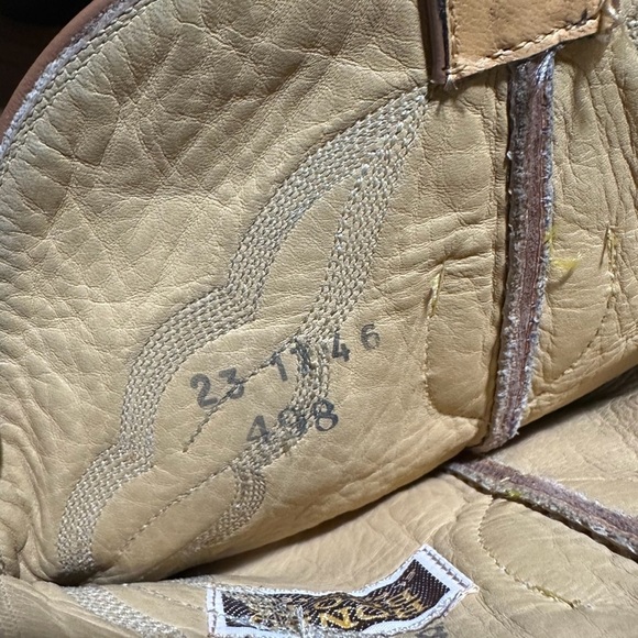 Hondo El Paso TX Men’s Cowboy Boots 8794 Ostrich Tan & Black Size 10 E USA Made - Picture 4 of 10